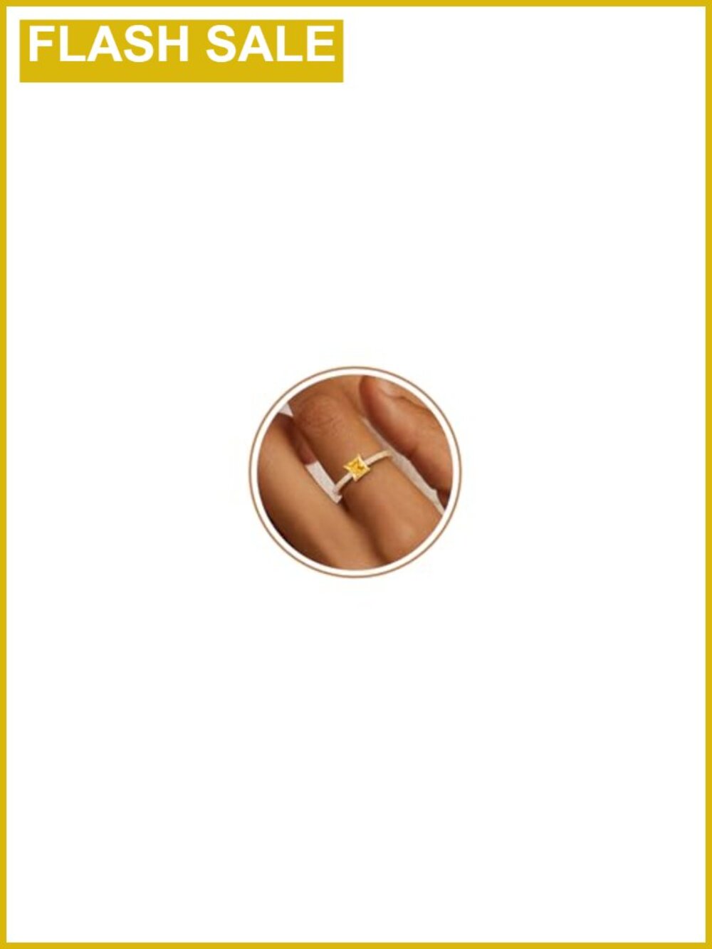 14K Gold Plated Birthstone Stacking Ring Cubic Zirconia